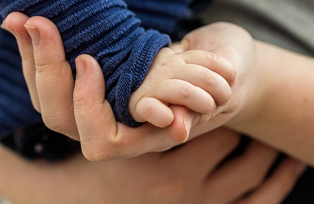 Child and parent's hands